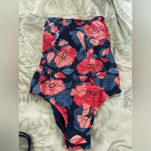 Floral strapless One-Piece Swimsuit